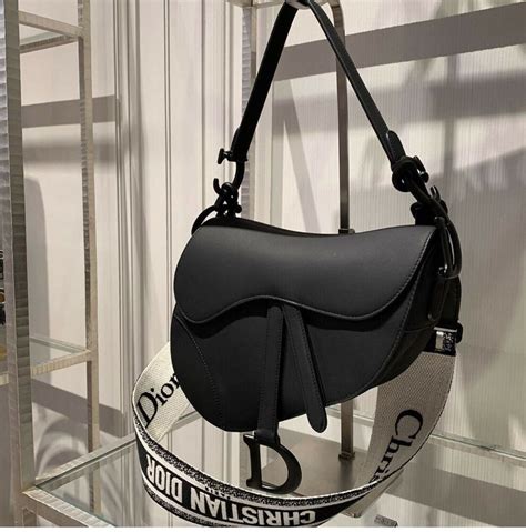 dior saddle matte black|dior saddle bag black on.